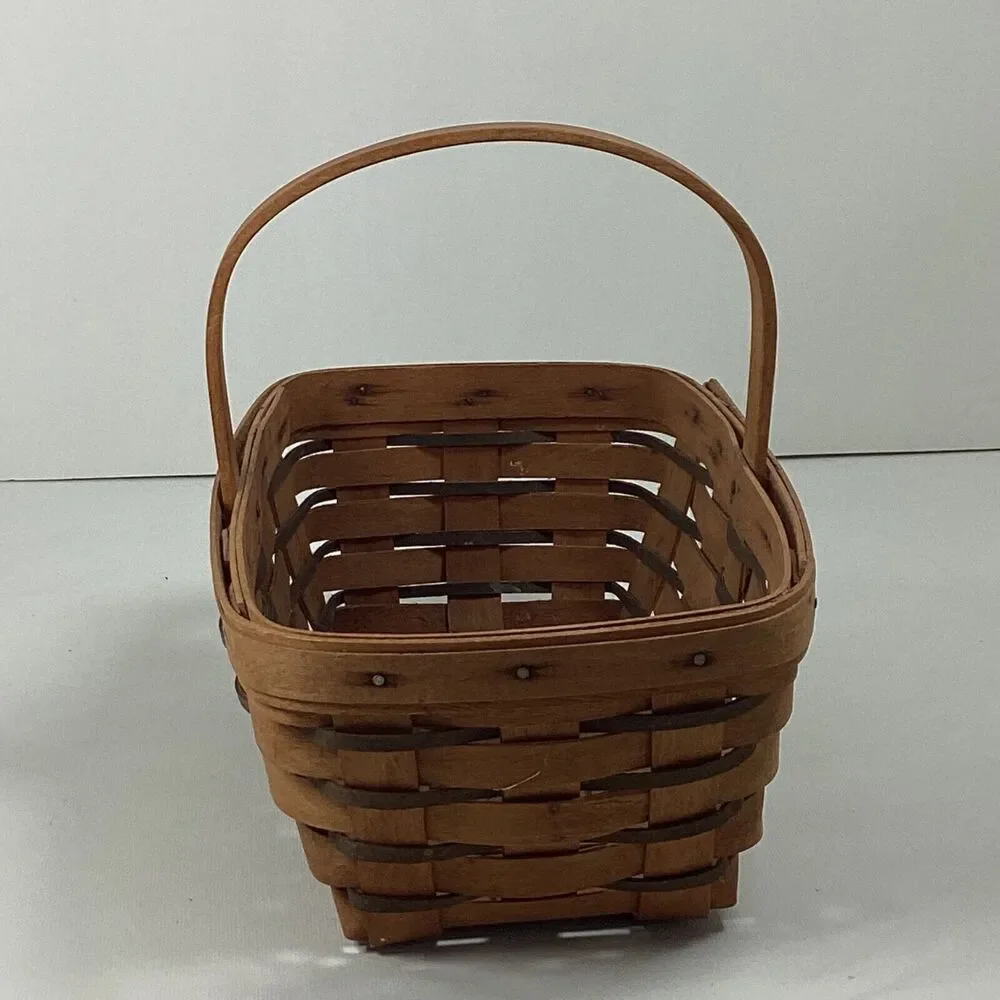 Vintage Longaberger Rectangle Fixed Handle Candle Basket 1994